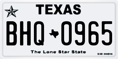 TX license plate BHQ0965