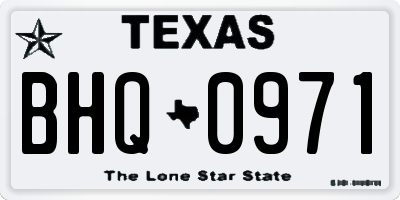 TX license plate BHQ0971