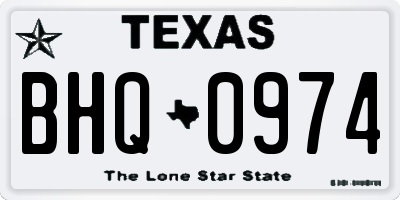 TX license plate BHQ0974