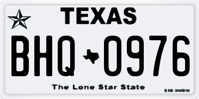 TX license plate BHQ0976