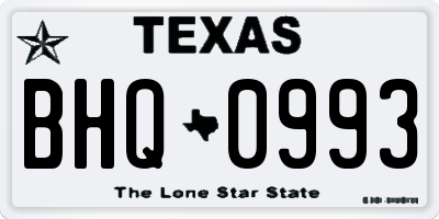 TX license plate BHQ0993