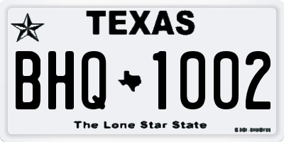 TX license plate BHQ1002