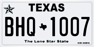 TX license plate BHQ1007