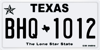 TX license plate BHQ1012