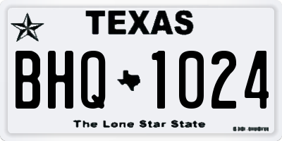 TX license plate BHQ1024