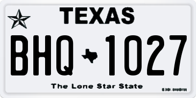 TX license plate BHQ1027