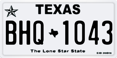 TX license plate BHQ1043