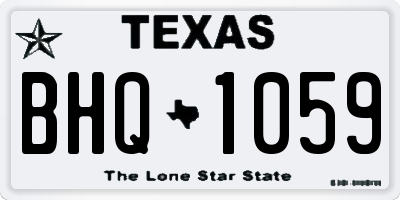 TX license plate BHQ1059