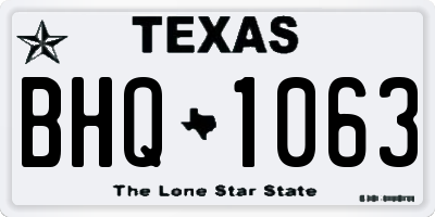 TX license plate BHQ1063