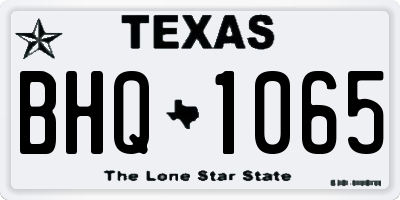 TX license plate BHQ1065