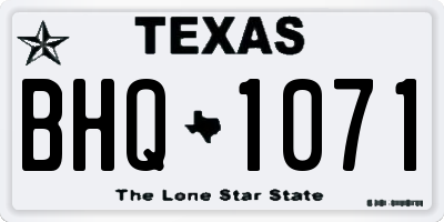 TX license plate BHQ1071