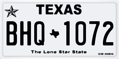 TX license plate BHQ1072