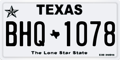 TX license plate BHQ1078