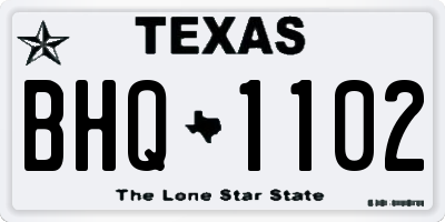 TX license plate BHQ1102
