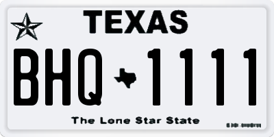 TX license plate BHQ1111