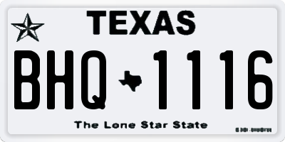 TX license plate BHQ1116
