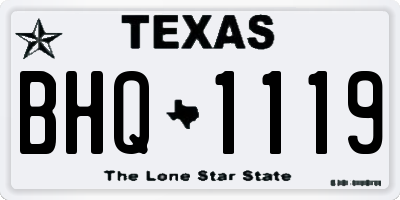 TX license plate BHQ1119