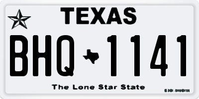 TX license plate BHQ1141