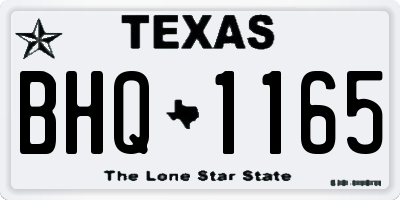 TX license plate BHQ1165