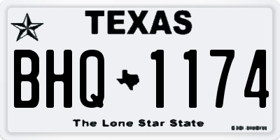 TX license plate BHQ1174