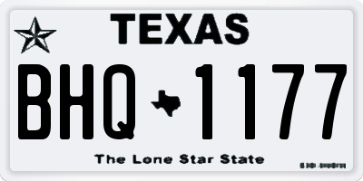 TX license plate BHQ1177