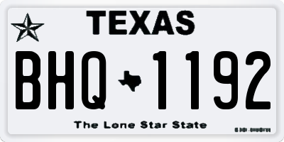 TX license plate BHQ1192