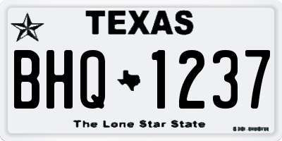 TX license plate BHQ1237