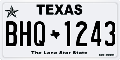 TX license plate BHQ1243