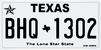 TX license plate BHQ1302