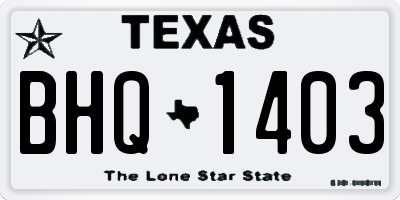 TX license plate BHQ1403