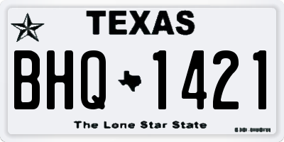 TX license plate BHQ1421