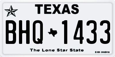 TX license plate BHQ1433