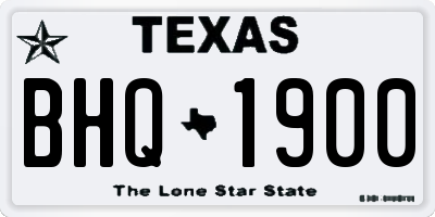 TX license plate BHQ1900