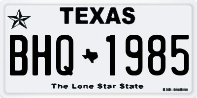 TX license plate BHQ1985