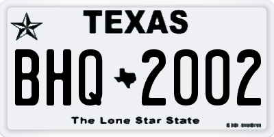 TX license plate BHQ2002