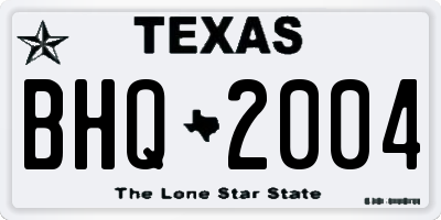 TX license plate BHQ2004