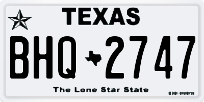 TX license plate BHQ2747