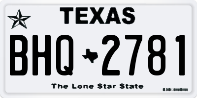 TX license plate BHQ2781