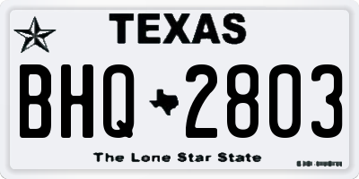 TX license plate BHQ2803