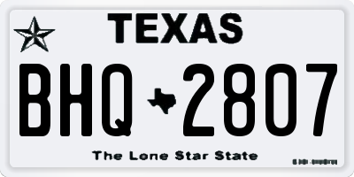 TX license plate BHQ2807