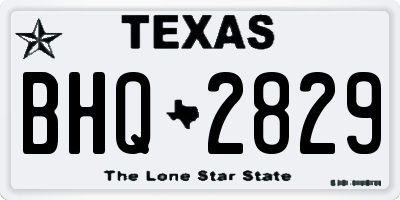 TX license plate BHQ2829