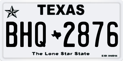 TX license plate BHQ2876