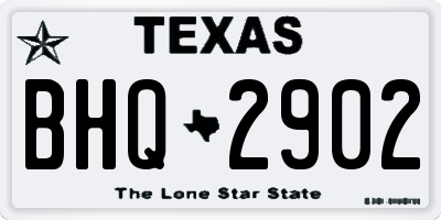 TX license plate BHQ2902
