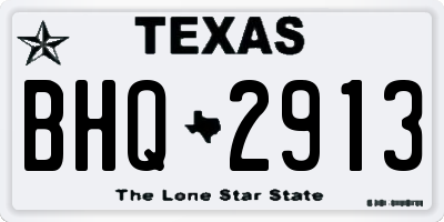 TX license plate BHQ2913