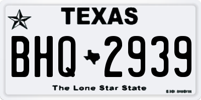 TX license plate BHQ2939