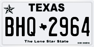 TX license plate BHQ2964