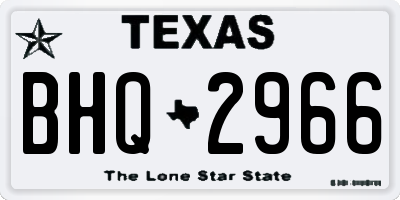 TX license plate BHQ2966