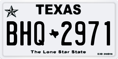 TX license plate BHQ2971