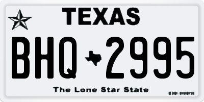 TX license plate BHQ2995
