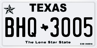 TX license plate BHQ3005